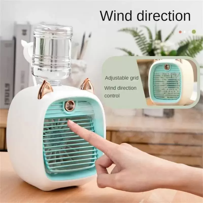 *Mini climatiseur portable, ventilateur de bureau, humidificateur, supporter ficateur, 3 vitesses, 2 modes de pulvérisation, USB, ventilateur de table, voiture, maison, A, 1200mAh 